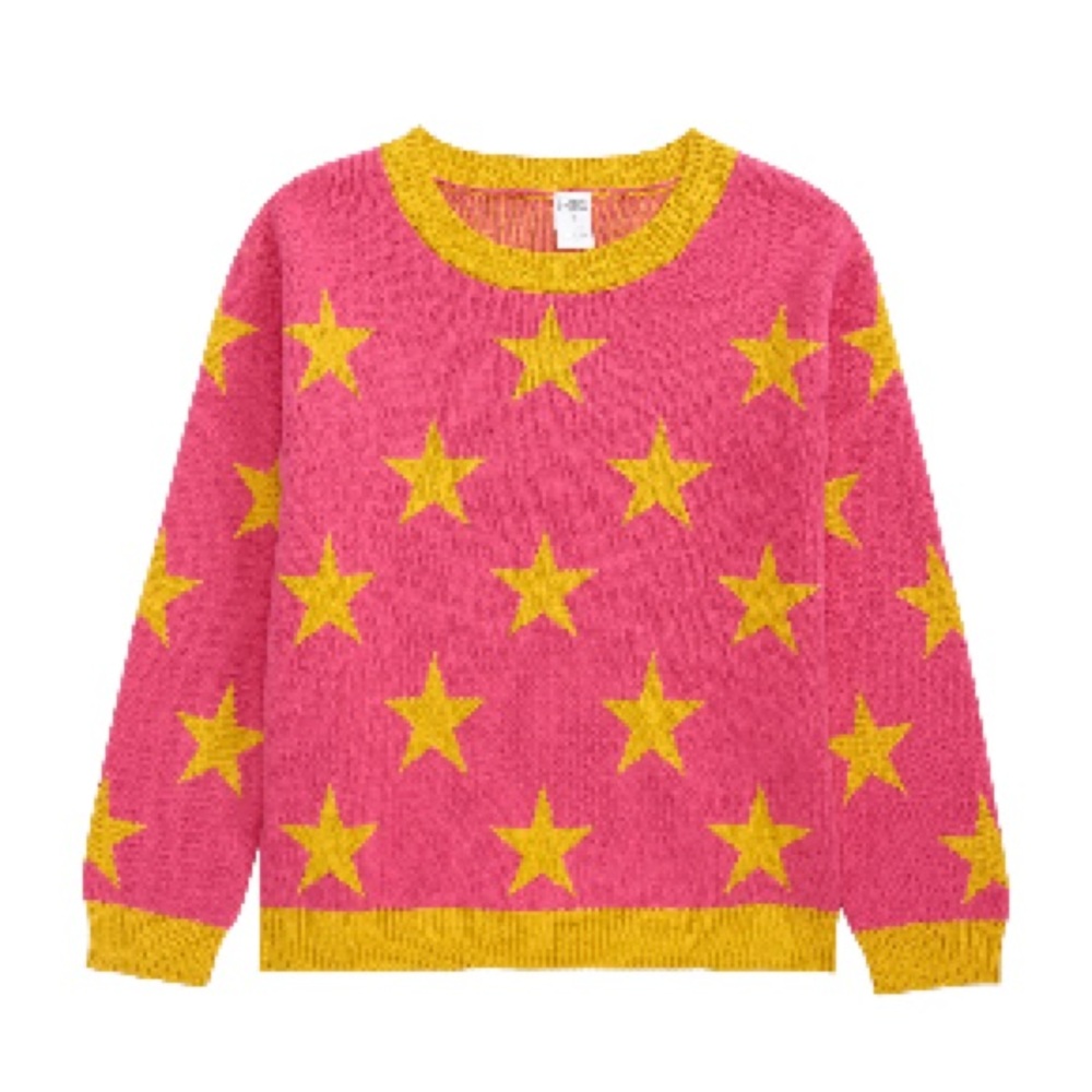 Kids size 6 - Harper Canyon Pink Sweater with Yellow Stars